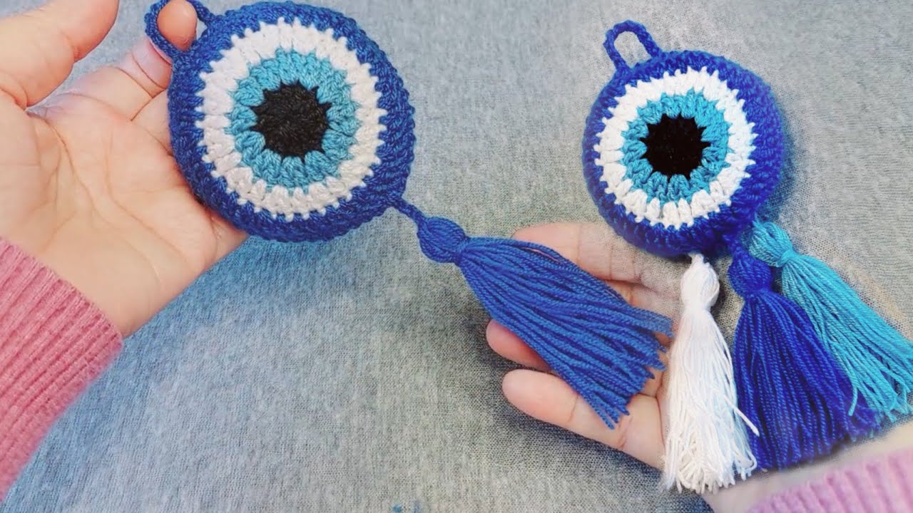 كروشيه سهل وبسيط / كروشيه تعليقة العين التركية/ Do you want to have a Turkish eye?