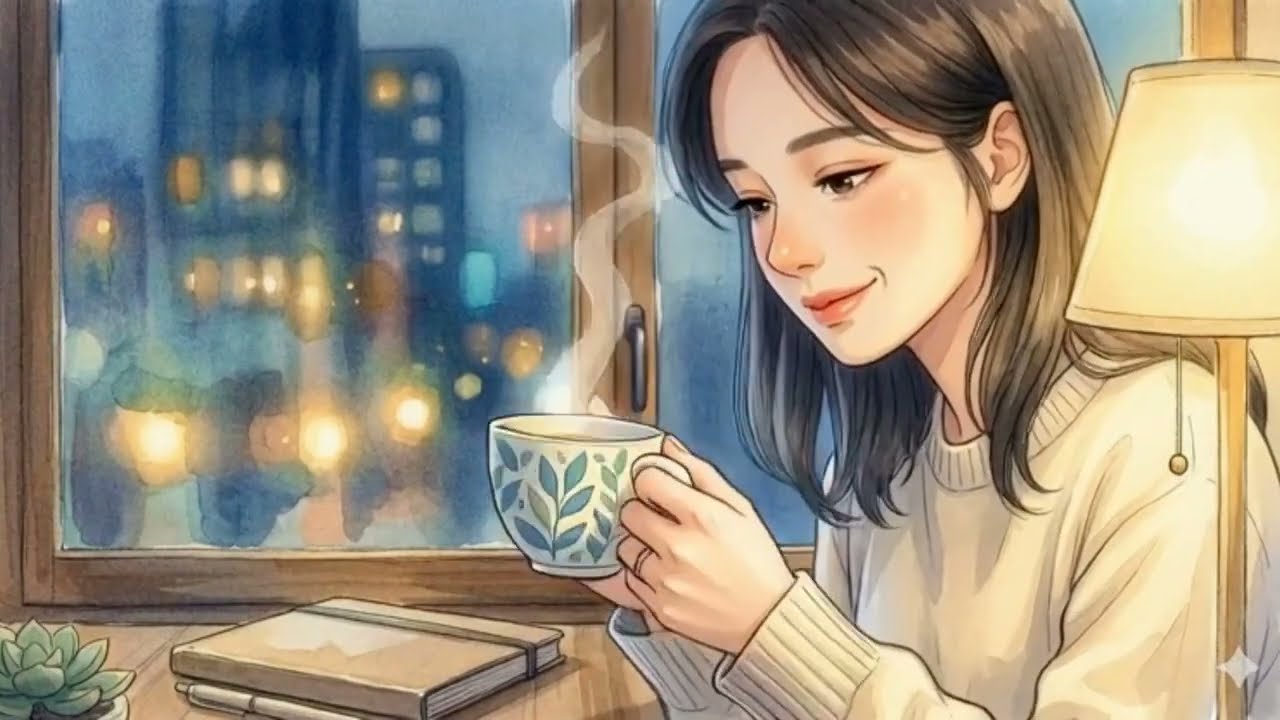 Rainy Midnight Study Routine 🌧️📚☕🌙– Cozy Ghibli-Style Vibes