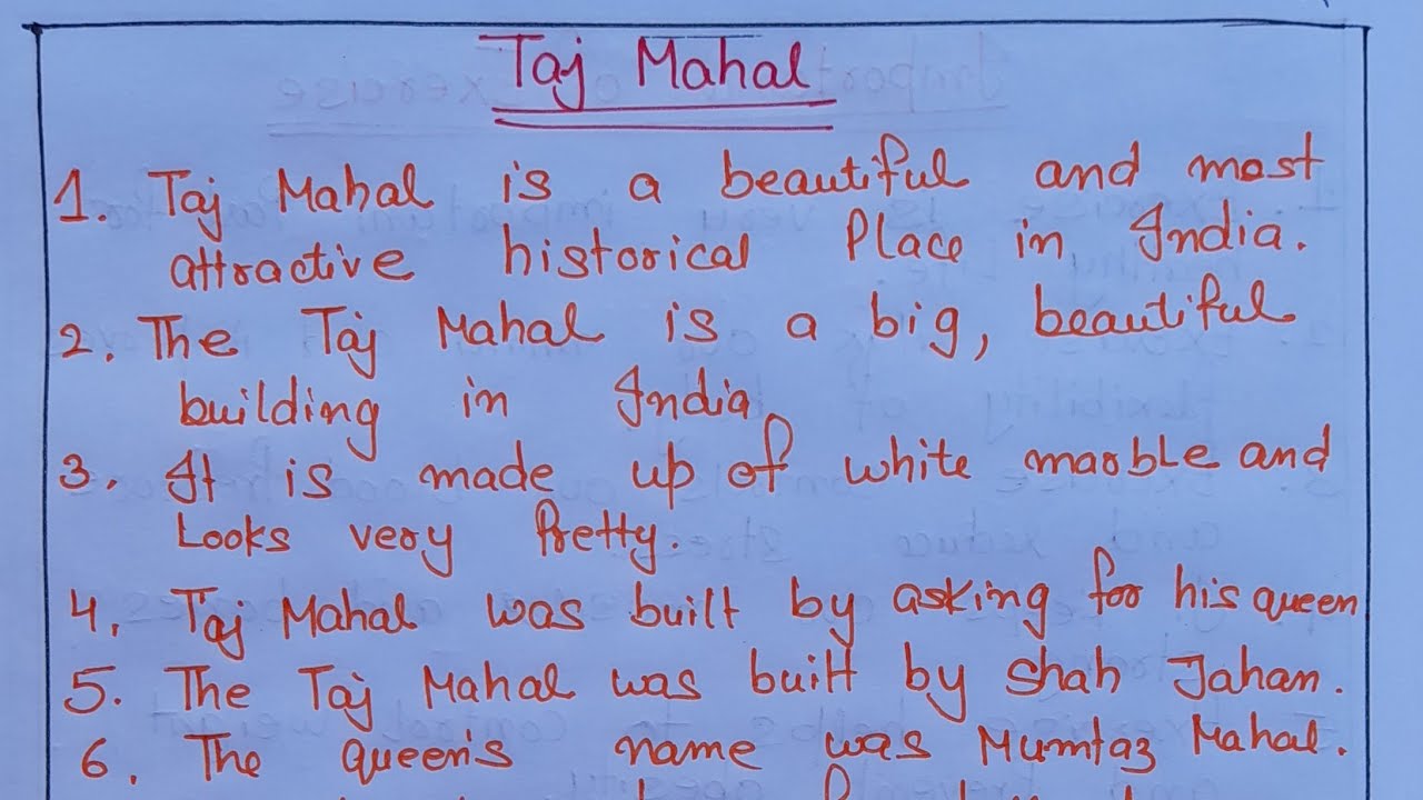 4 February 2026 Taj Mahal essay  ll Few lines on Taj Mahal 