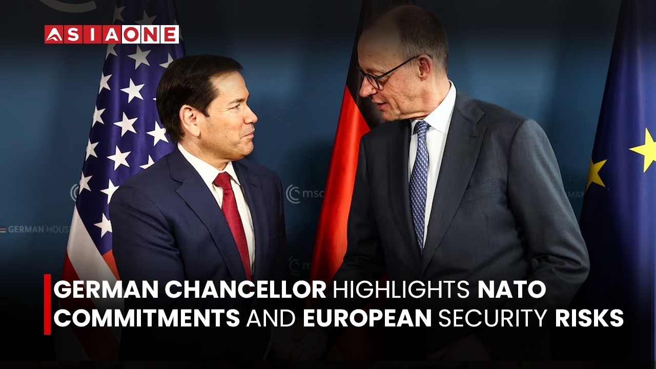 German Chancellor Highlights NATO Commitments and European Security Risks  | Asia One News