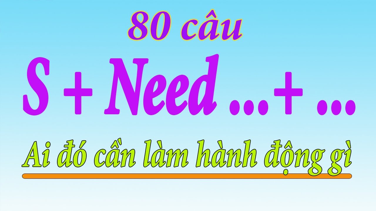 I need ... | 80 câu tiếng anh để nói điều bạn cần