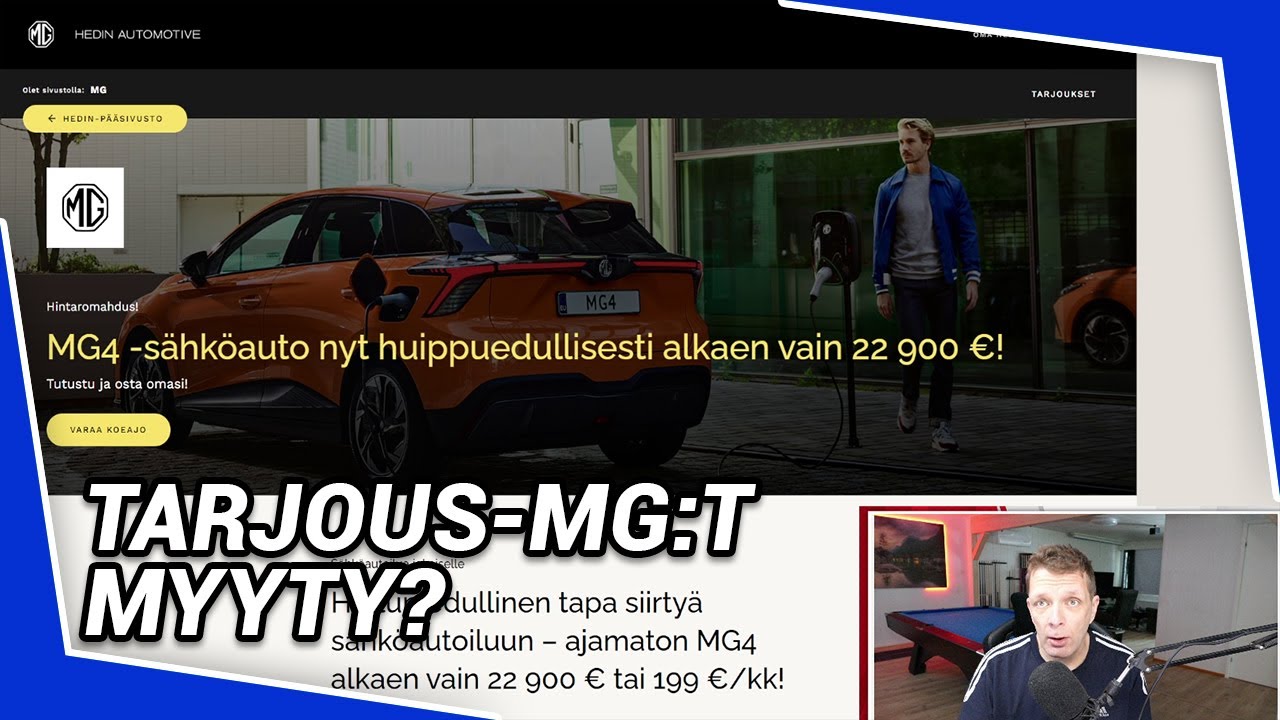 Tarjouksessa olleet MG4 Standard -mallit n&auml;ytt&auml;v&auml;t menneen kaupaksi