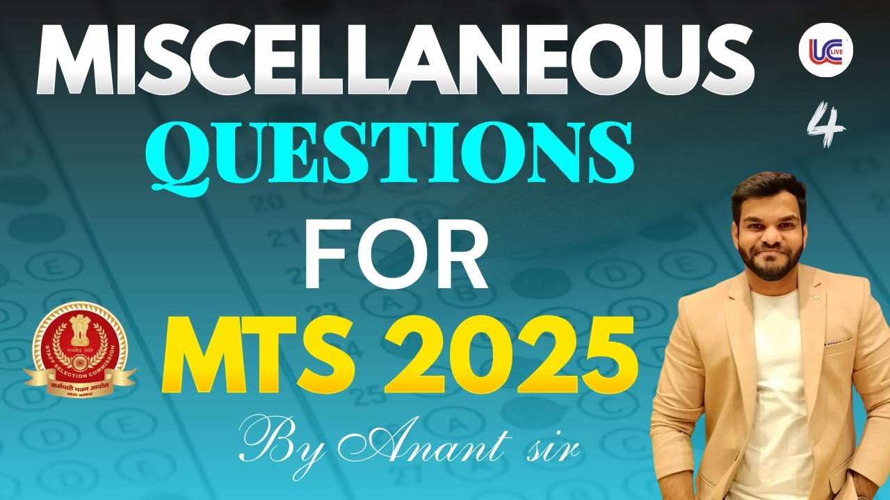 Miscellaneous Questions - 4 || FOR SSC MTS 2025 || Maths || By Anant Sir