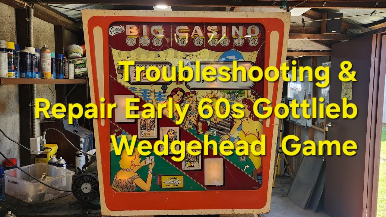 Ремонт игровой автомата Gottlieb Big Casino Wedgehead 60-х годов.