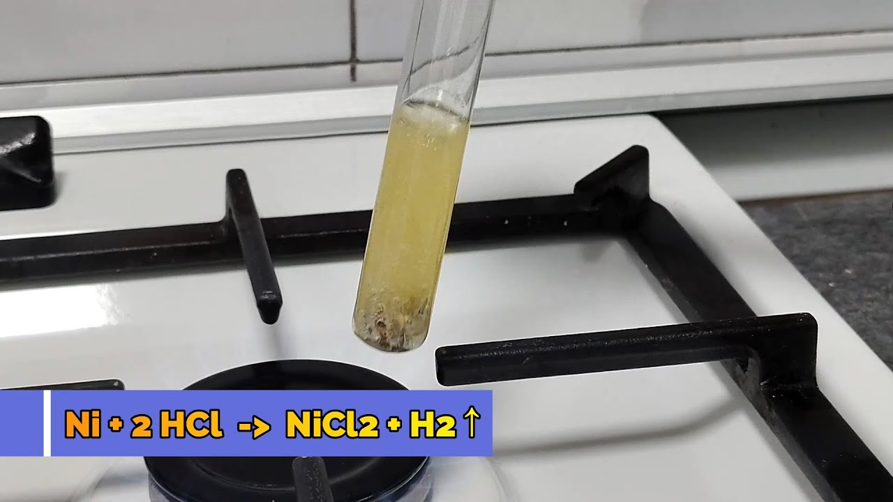 Reacția nichelului cu acidul clorhidric