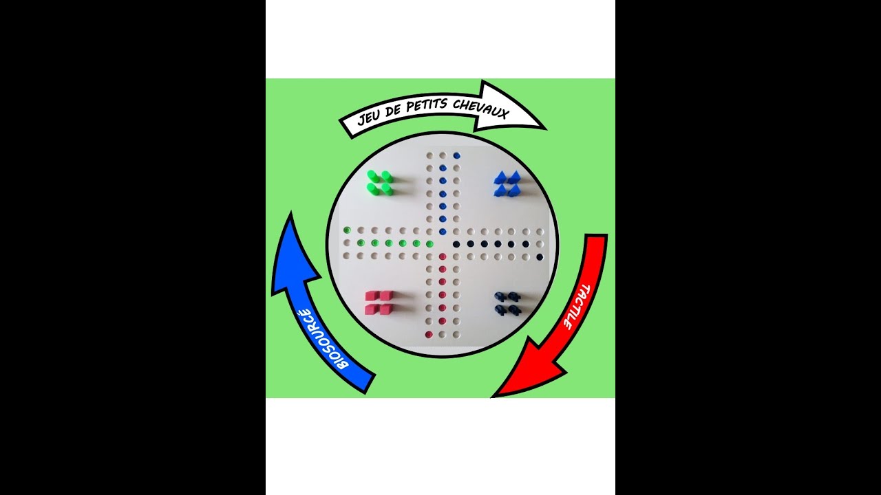 Jeu de petits chevaux tactile adapt&eacute; aux aveugles et malvoyants