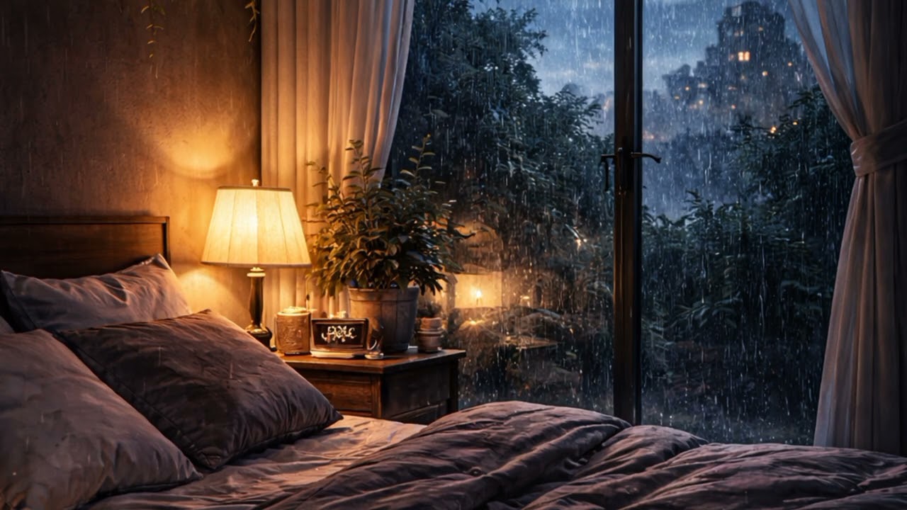 1 Hour Deep Sleep Rain Sounds 🌧️ Fall Asleep Fast | No Music | Relaxing Night
