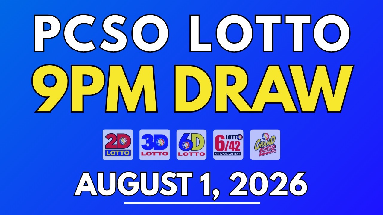 PCSO Lotto Result Today August 1, 2026 | 9PM LIVE Results
