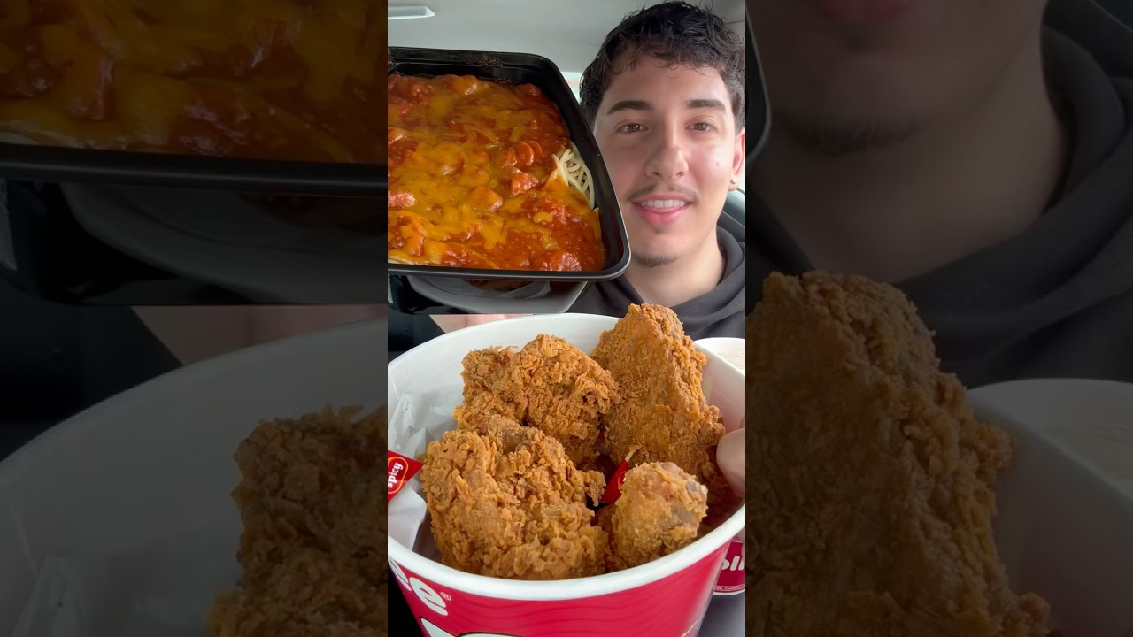 Let’s Eat the Best Chicken @jollibeeus 🤯🔥 #jollibee #friedchicken #friedchickenlover #fyp #fypシ