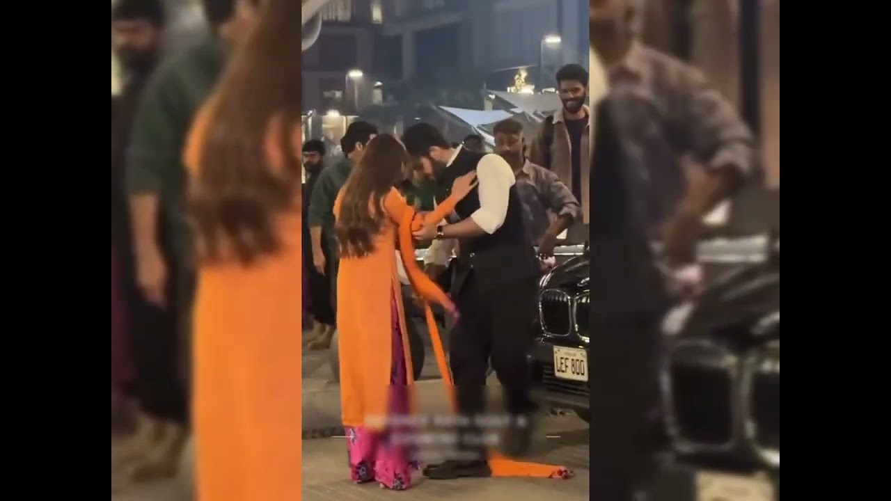 Sajal Aly New Drama Shooting On Road In Lahore  People Gathered