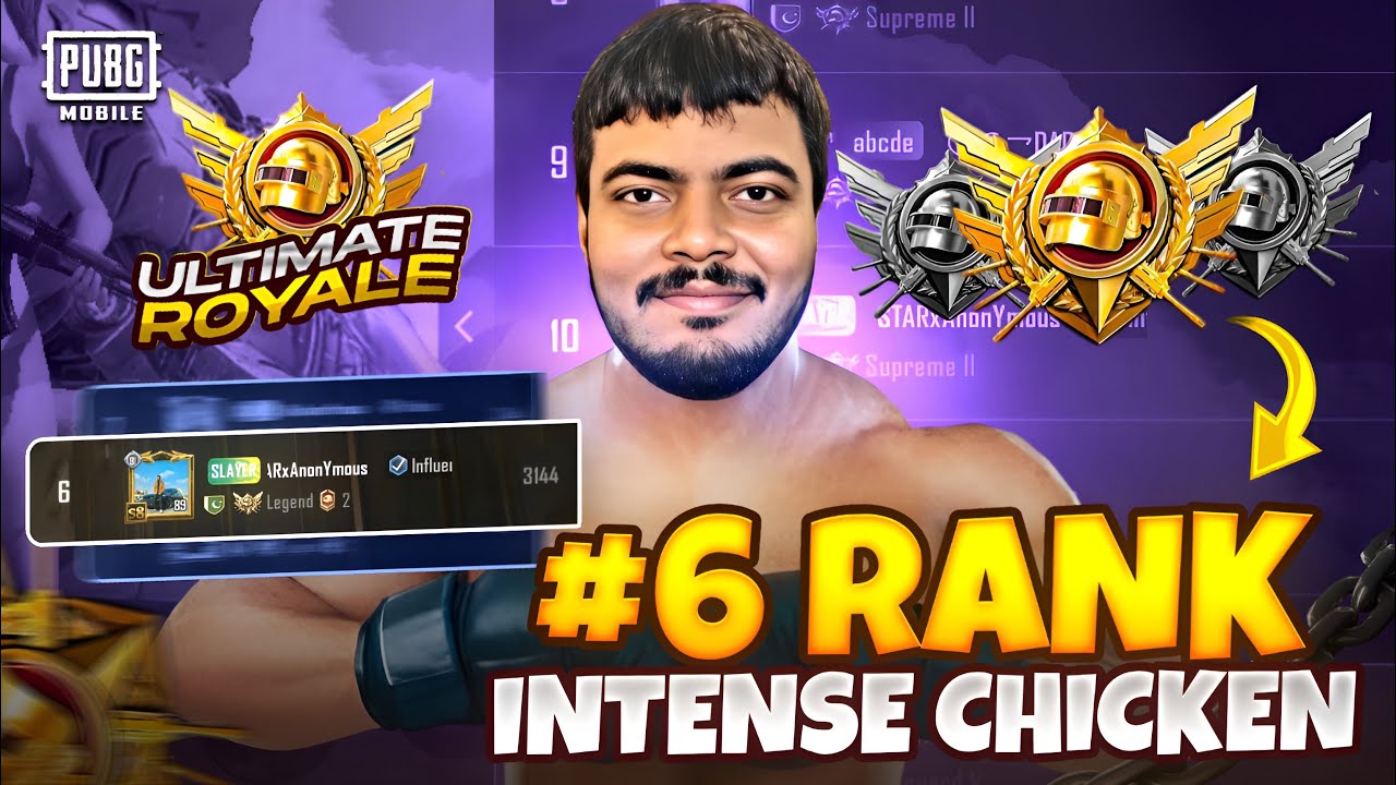 Rank #6 Ultimate Royale Intense Chicken Dinner Gameplay | PUBG MOBILE |
