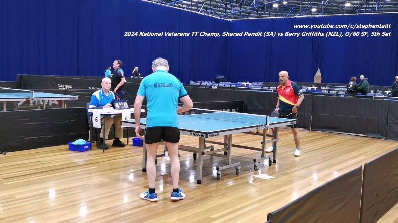 2024 National Veterans TT Champ, Sharad Pandit (SA) vs Berry Griffiths (NZL), O/60 SF, 5th Set