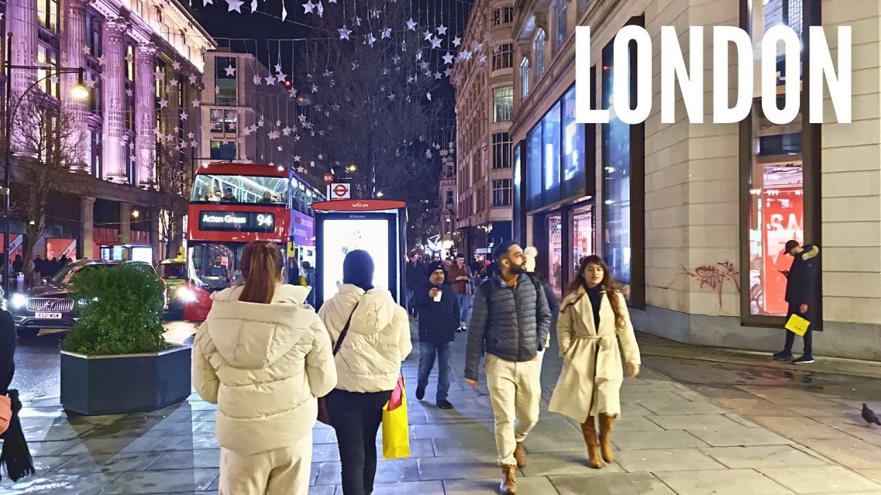 London Night Walk | Oxford Street London Shopping | London Walking Tour 4K