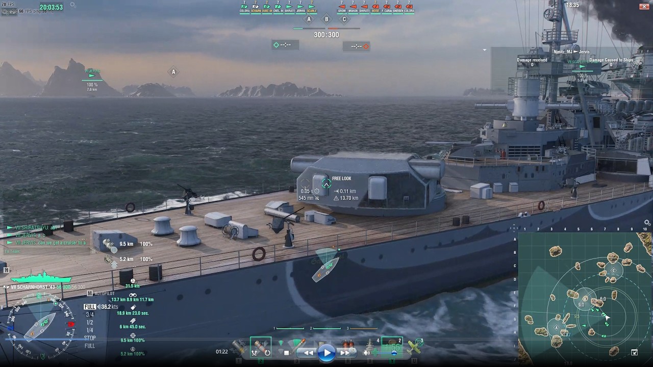 World of Warships Gunther Lutjens Scharnhorst '43 Ranked Rampage