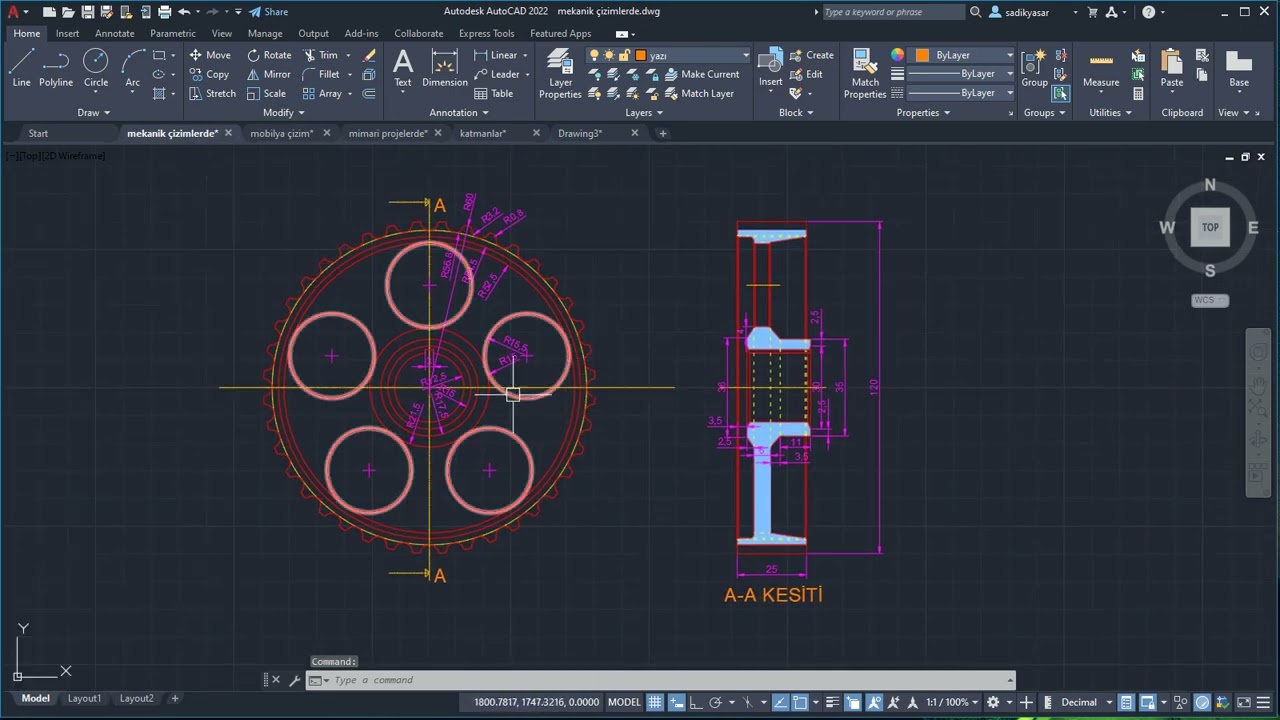 AutoCAD layer stili oluşturmak ve kullanmak-8.bölüm-3.ders