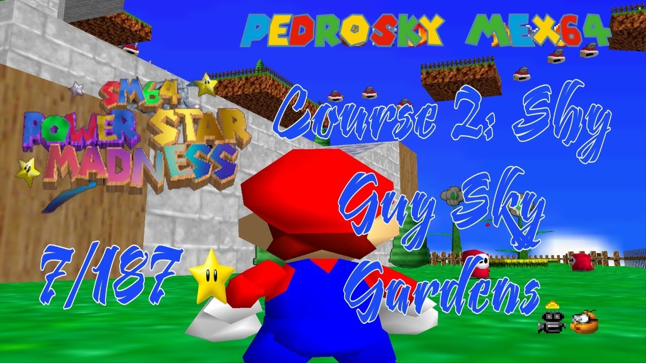 Super Mario 64 Power Star Madness: Course 2 Shy Guy Sky Gardens [savestateless]