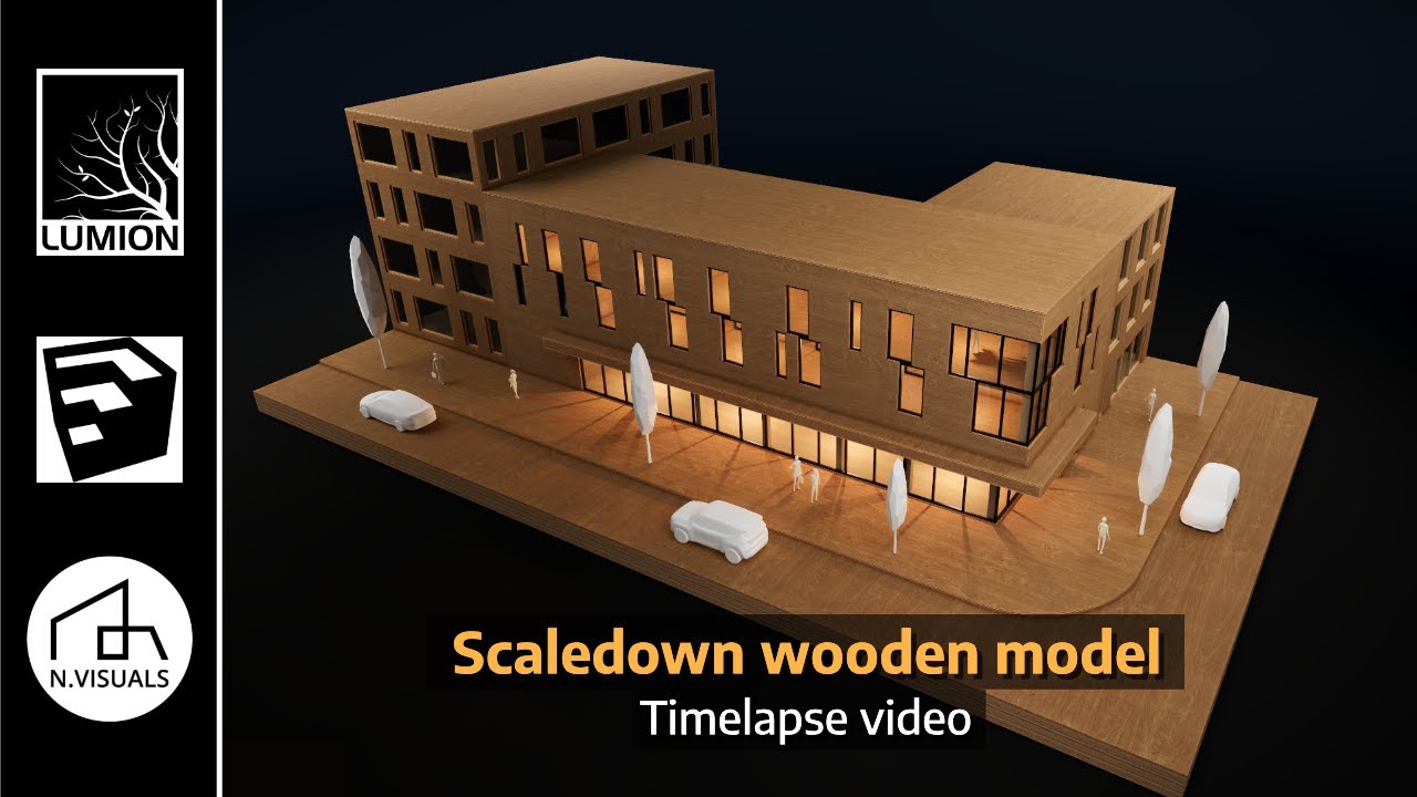 SketchUp + Lumion 2023 - Timelapse Wooden Scaledown Model