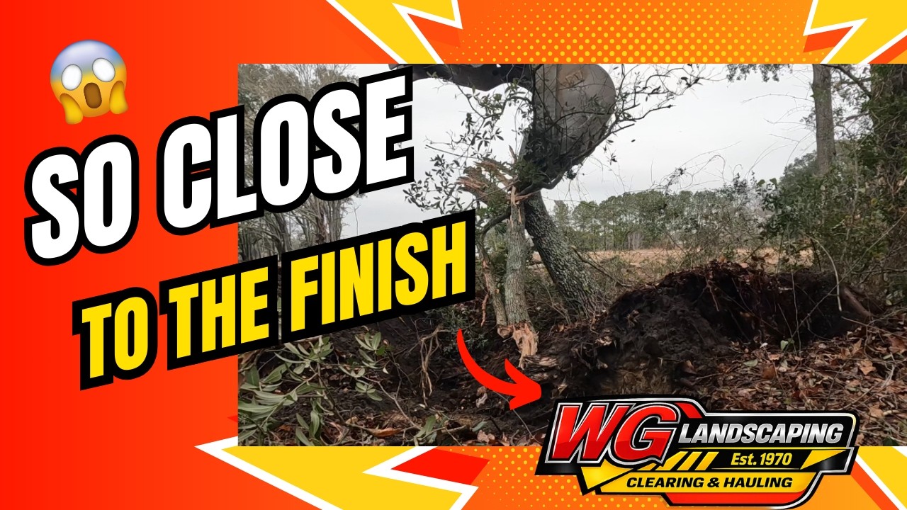 Closing In on the finish   Septic Supply land Clearing with the Cat 320 and Cat 953