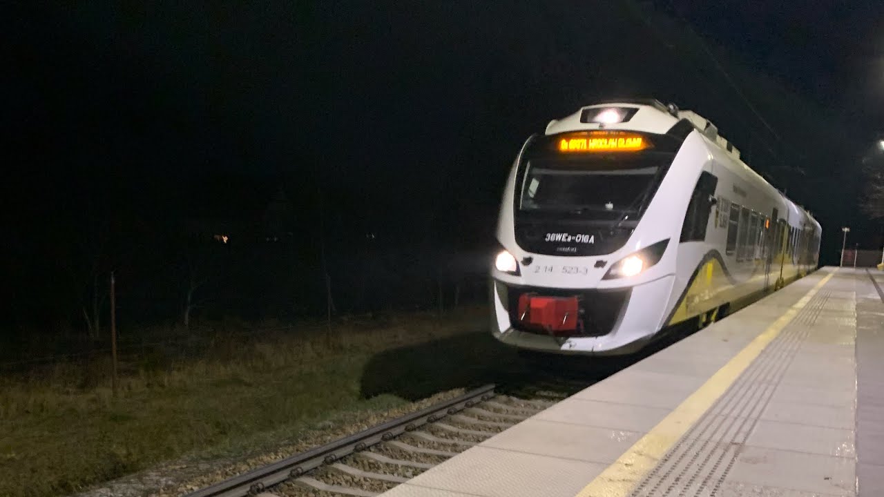 Przejazd pociągiem z stacji Wrocław Strachocin do stacji Wrocław gł&oacute;wny,pociąg impuls kd