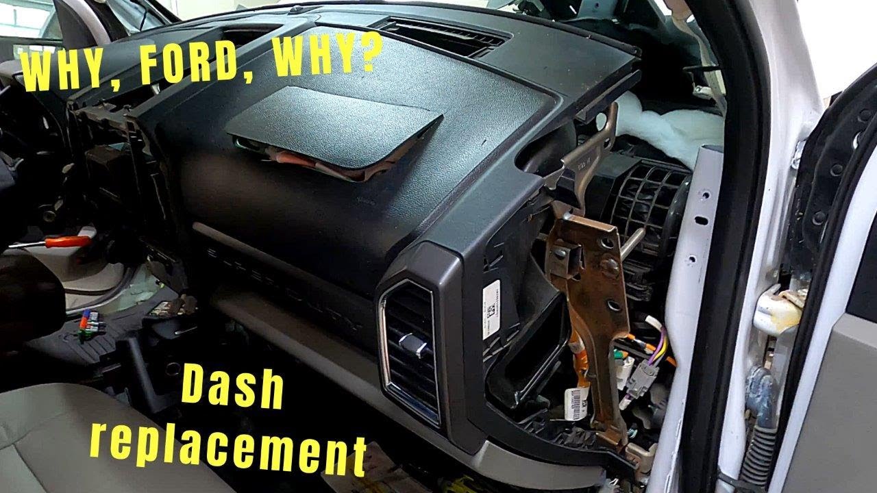 Rebuilding A Wrecked 2017 Ford F-250 - Part 11 - passenger airbag and dash replacement