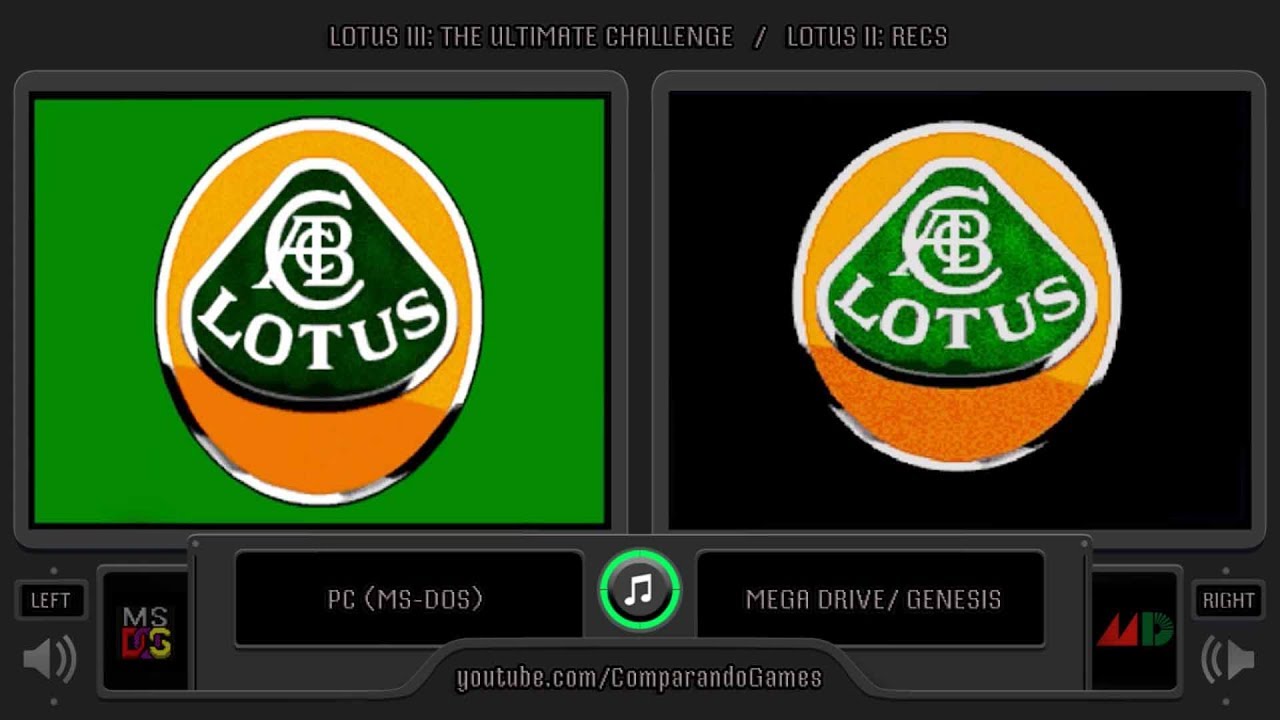 Lotus III: The Ultimate Challenge (Pc vs Sega Genesis) Side by Side Comparison (Ms-Dos vs)