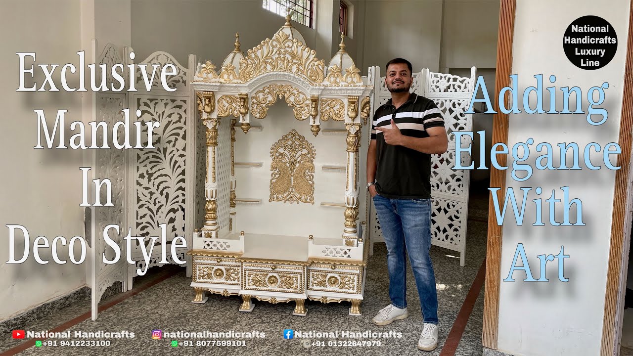National Handicrafts Exclusive Temple Mandir Pooja Ghar In Deco Style | Saharanpur Furniture