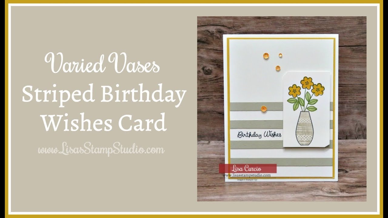 🔴 Striped Birthday Wishes with Varied Vases