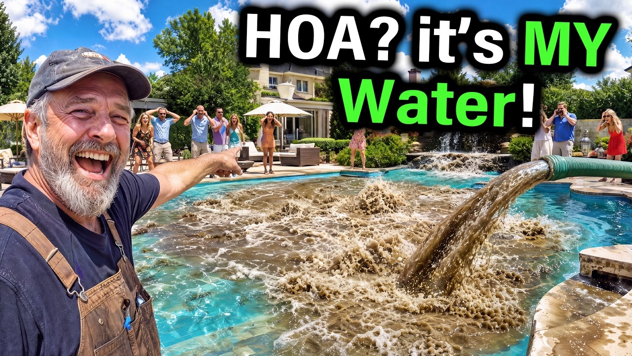 HOA Karen Kept Stealing My Water for Her Pool.. so I set a Trap & Watched!