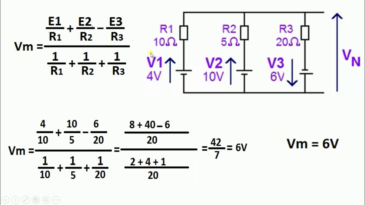 Théorème de Millman #Analyse des circuits a courant continu (partie 18)