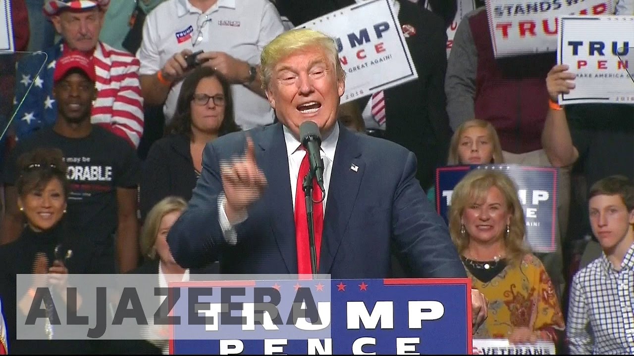 US election 2016: Trump campaigns in battleground states