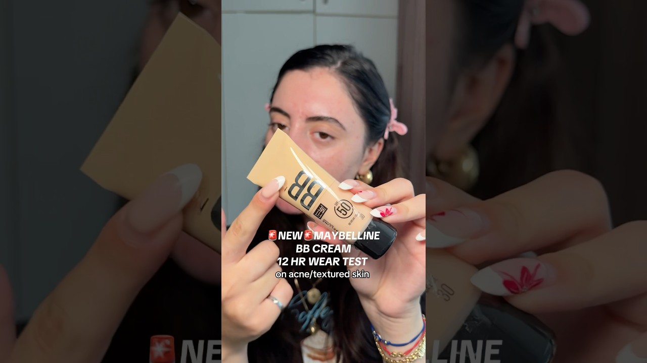 NEW Maybelline BB Cream SPF 50 12 HR Wear test on Acne/textured skin 🤩 #realskintexture #makeup