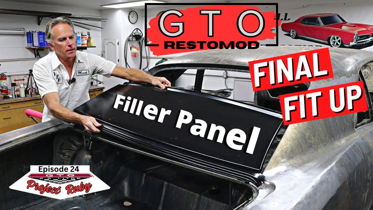 GM A Body Filler Panel Final Fit Up - Rusted Out Rear Window Channel Repair - GTO RestoMod (Ep 24)