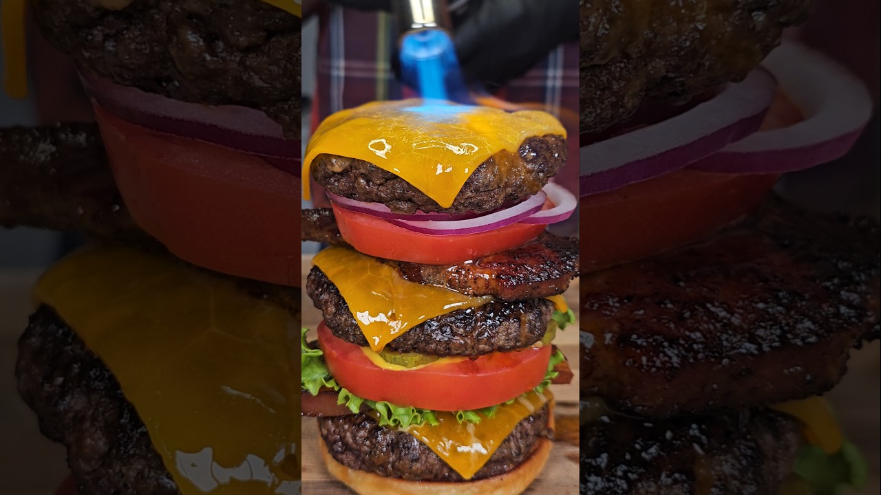Mario's Kart-Krazy Triple Patty Power-Up!🍔🏁&nbsp;#shorts&nbsp;#mariokartworld&nbsp;#burger&nbsp;#nintendo