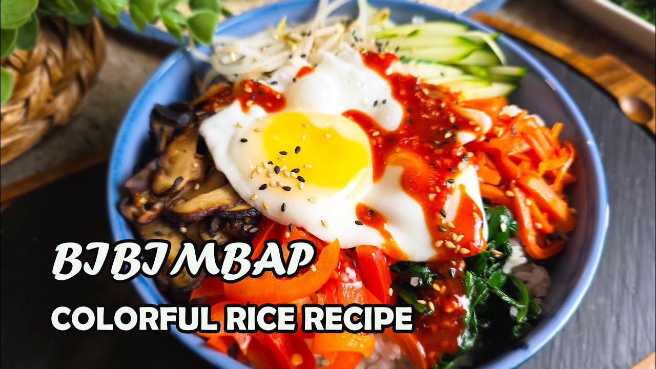 COLORFUL Korean Vegetarian Bibimbap Bowl: Easy RICE Recipe for BUSY People