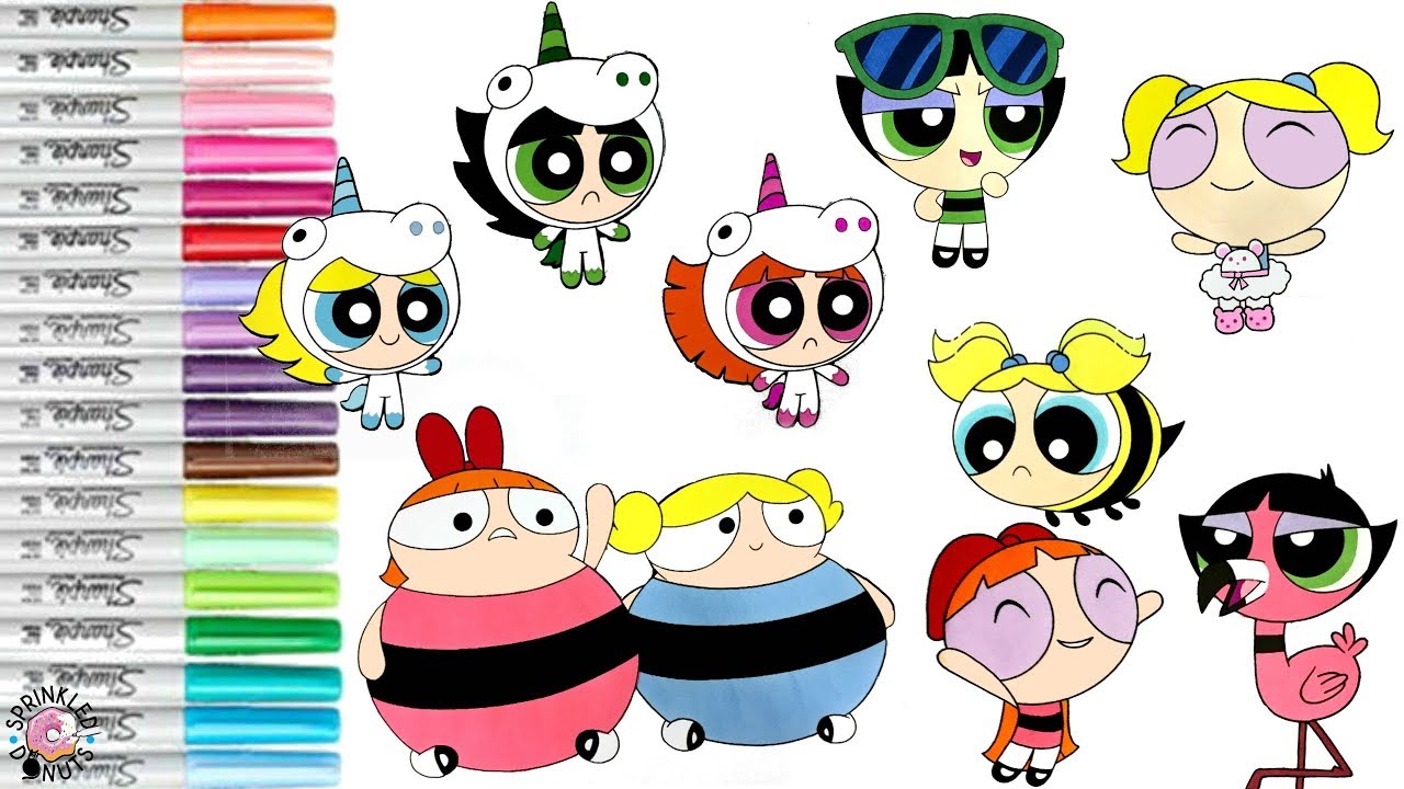 Powerpuff Girls Coloring Book Compilation Bubbles Blossom Buttercup PPG | SPRiNKLED DONUTS
