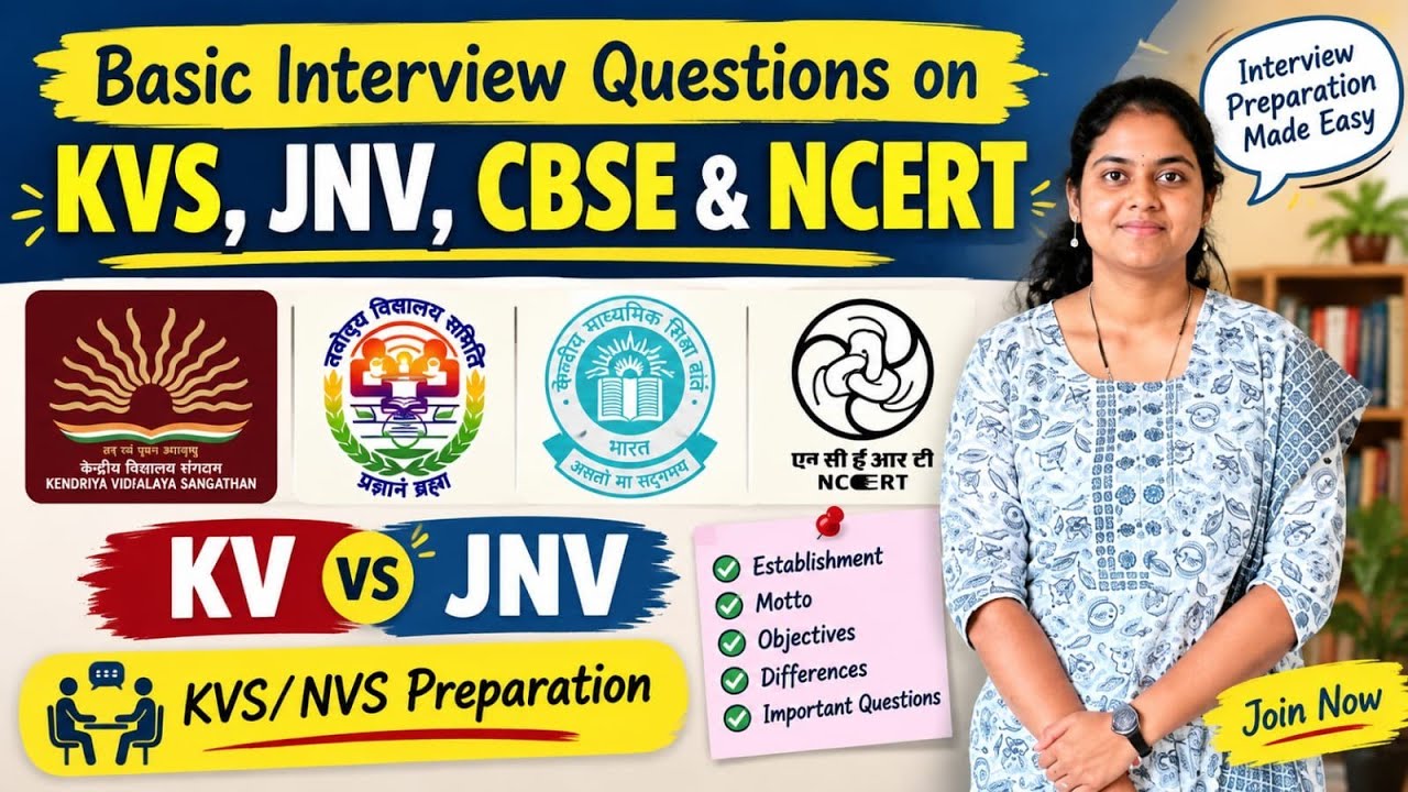 Most Asked Questions on KV, JNV, CBSE & NCERT | KVS Interview Preparation 