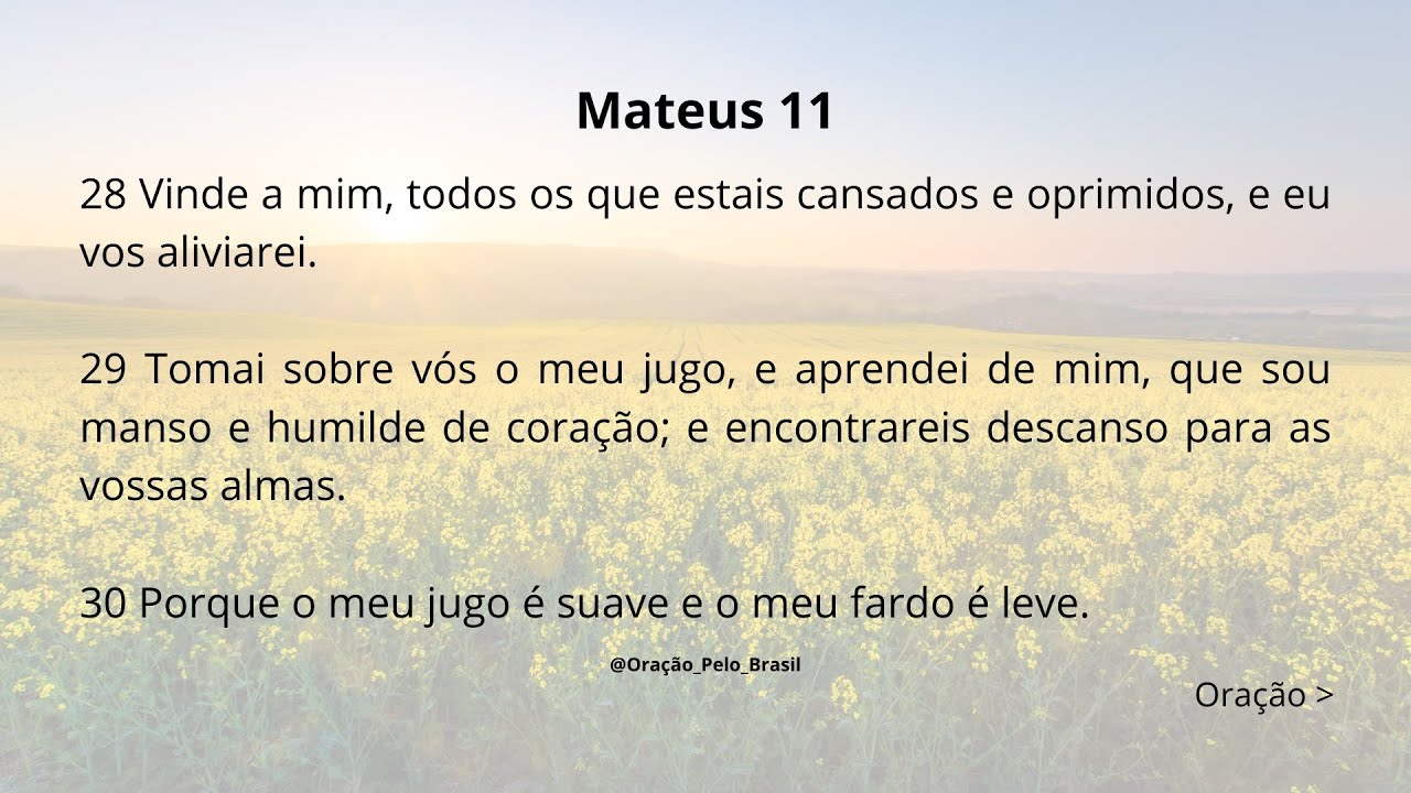 O descanso que só Jesus pode dar - Mateus 11.28-30