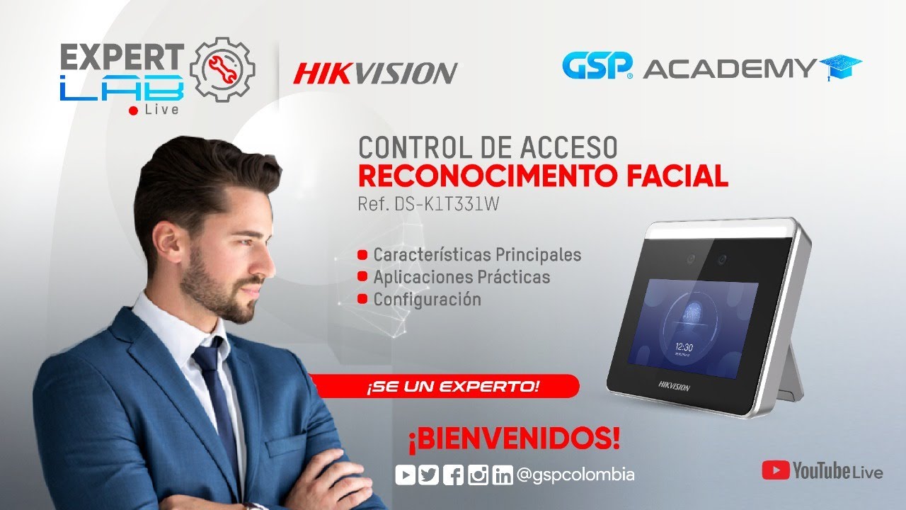 GSP EXPERT LAB .  Configuración Control de Acceso Reconocimiento. Facial Hikvision DS-K1T331W