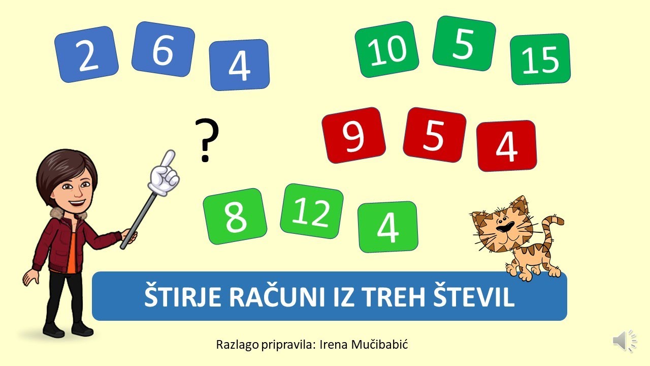&Scaron;tirje računi iz treh &scaron;tevil