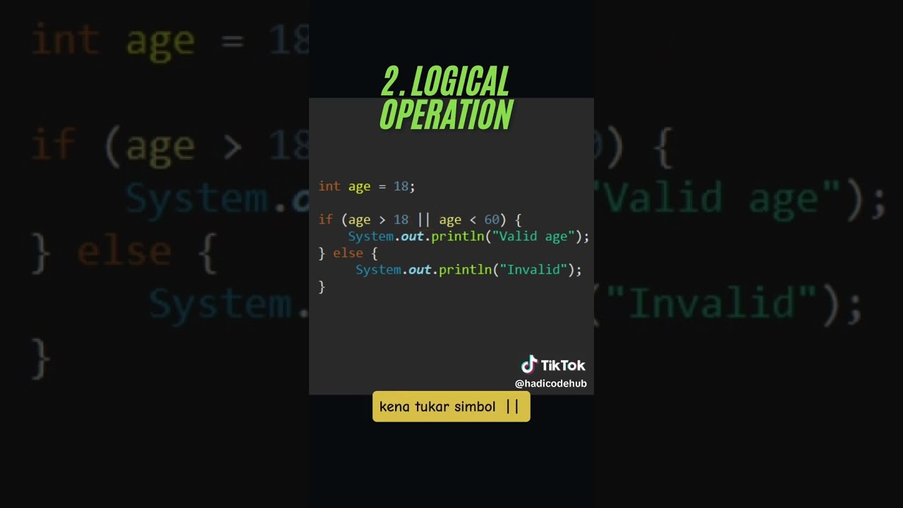 Logical Operation Error: Beza sebenar antara || dan &&. 