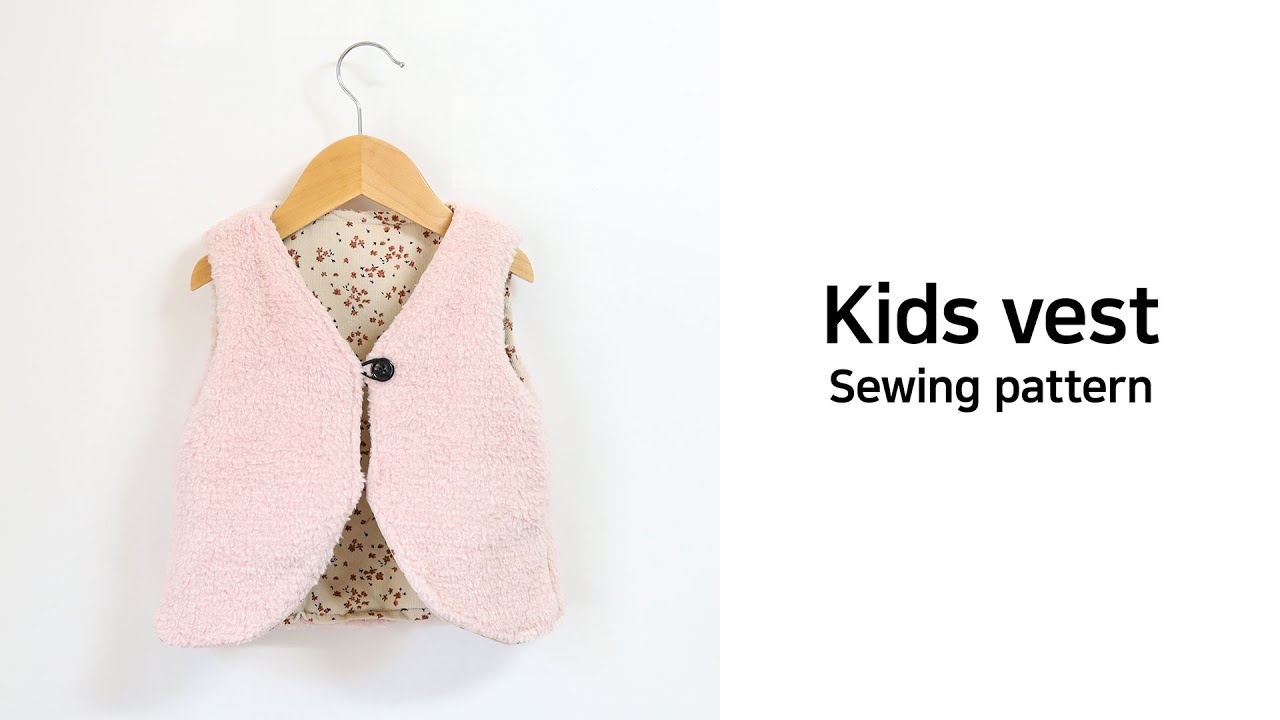 Sewing pattern vest, sewing pattern for children, kids VEST pattern PDF sewing