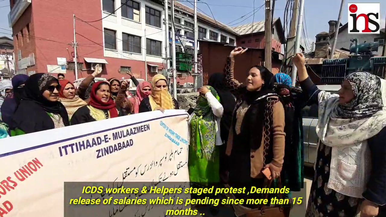 ICDS workers & Helpers staged protest ,Demands release of salaries..