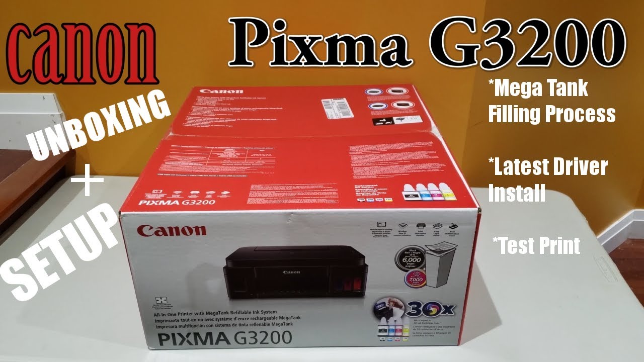 Распаковка и настройка принтера Canon Pixma G3200 Mega Tank! (Установка драйверов)
