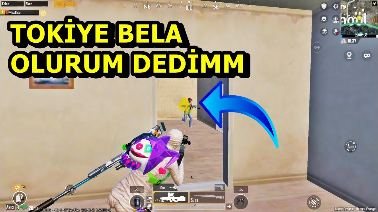 TOKİYE BELA OLURUM DEDİM HARİKA MAÇ ! BATUR GAME SOLO SQUAD PUBG MOBİLE