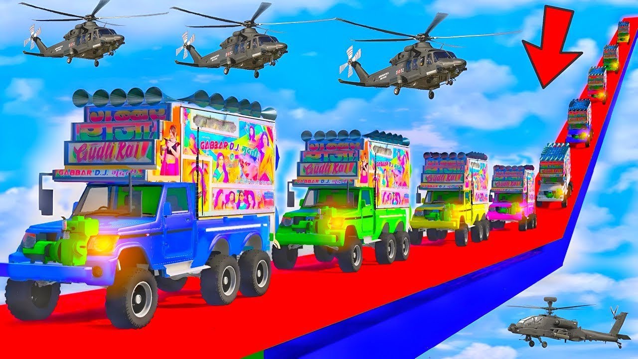 दुनिया का सबसे बहुत बड़ा 😱😱 !! SUPER MEGA RAMP CHALLENGE GTA 5 !! 11 TOP VIRAL DJ 😲😱