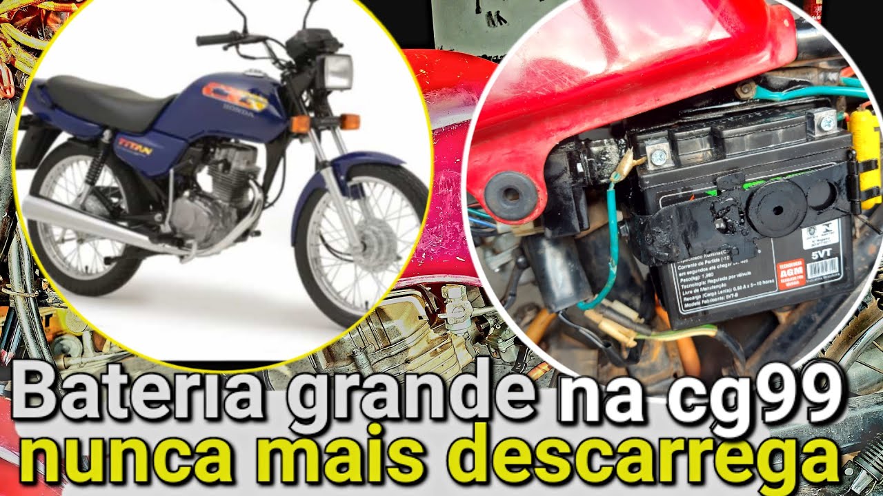 Como colocar bateria grande 5Ah na cg99 
