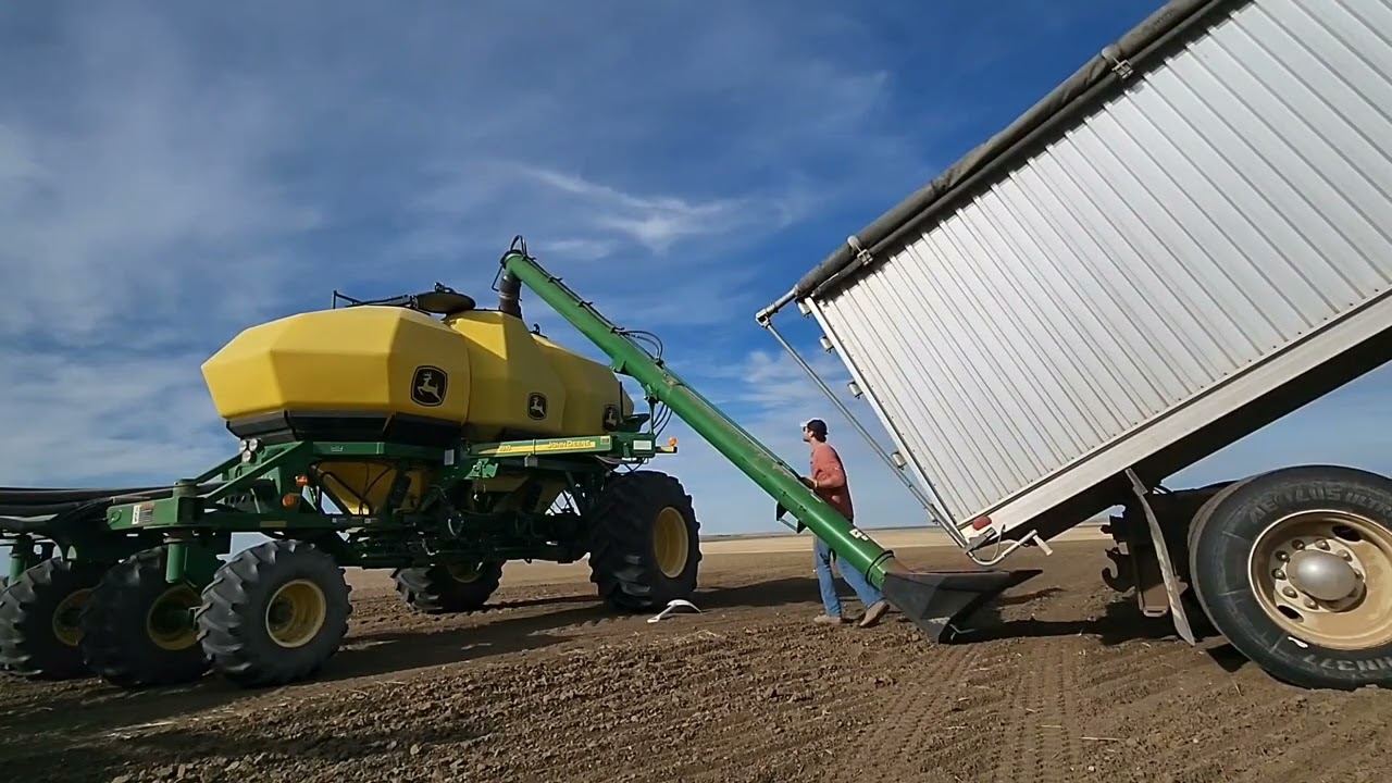 The last 284 bushels getting loaded into the airseeder!