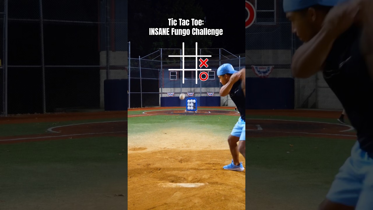 INSANE Baseball TIC TAC TOE Fungo Challenge! #shorts