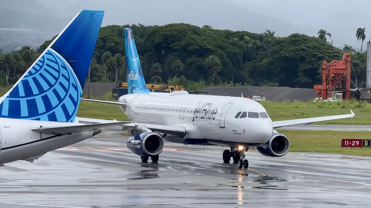 AVIONES VUELVEN A OPERAR CON HUMEDAD EN EL AEROPUERTO INTERNACIONAL DEL CIBAO | #airport #taxiway