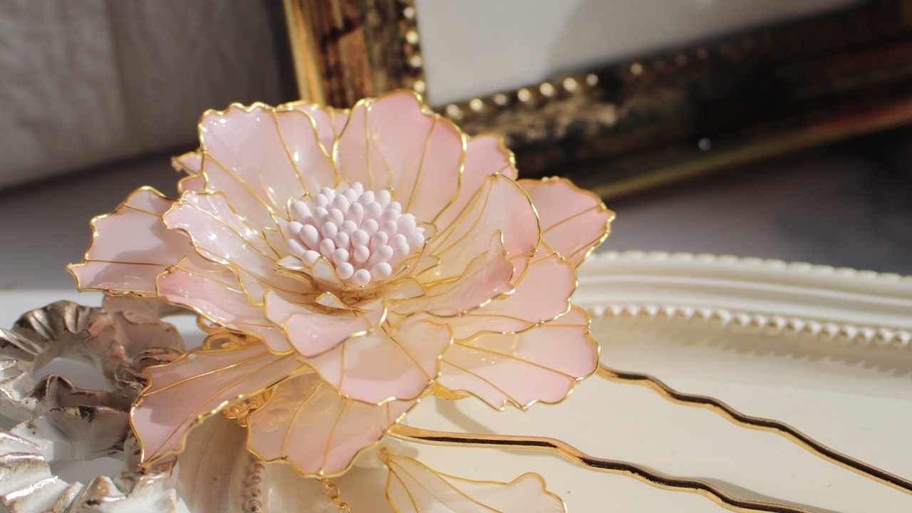 [레진아트] (ENG) 아름다운 🌺꽃 스카비오사 비녀/beautiful flower scabiosa hairpin